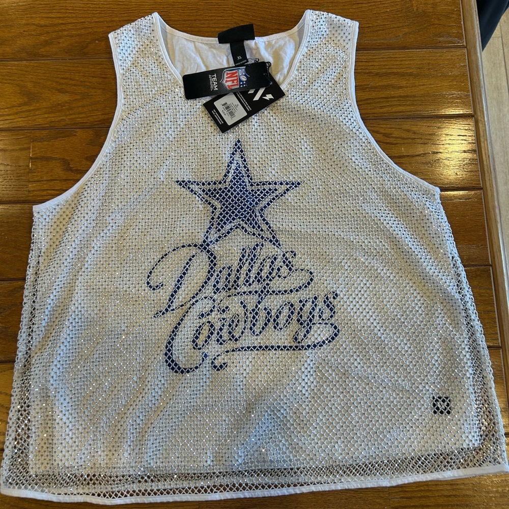 Dallas Cowboys White Mesh Star Jersey Top